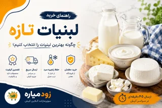 راهنمای خرید لبنیات تازه در کیش | خرید آنلاین شیر، پنیر و ماست